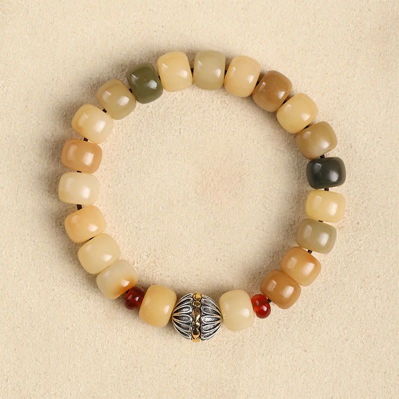Fortune Jewel Natural Bodhi Seed The Lord of the Corpse Forest Om Mani Padme Hum Wisdom Bracelet