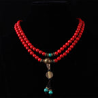 Fortune Jewel Tibetan Mala Red Turquoise Lucky Necklace Bracelet