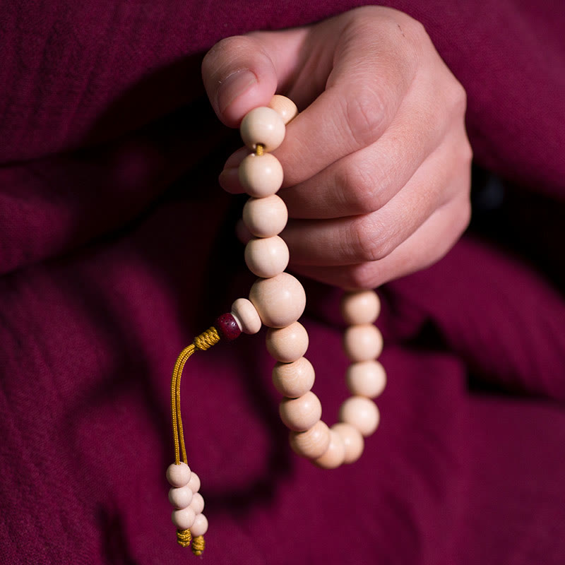 Fortune Jewel Natural Abelia Biflora Wood Blessing Wrist Mala