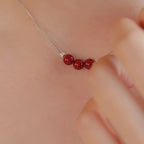 Fortune Jewel 925 Sterling Silver Cinnabar Bead Calm Blessing Necklace Pendant