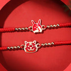 Fortune Jewel 925 Sterling Silver Chinese Zodiac Luck Faith Discolor Red String Bracelet