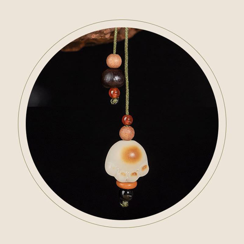 Fortune Jewel Lightning Strike Wood Bodhi Seed Cat Paw Claw Auspiciousness Protection Tassel Bracelet