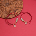 Fortune Jewel Handcrafted Jade Bead Fu Character Charm Luck Red Rope Bracelet