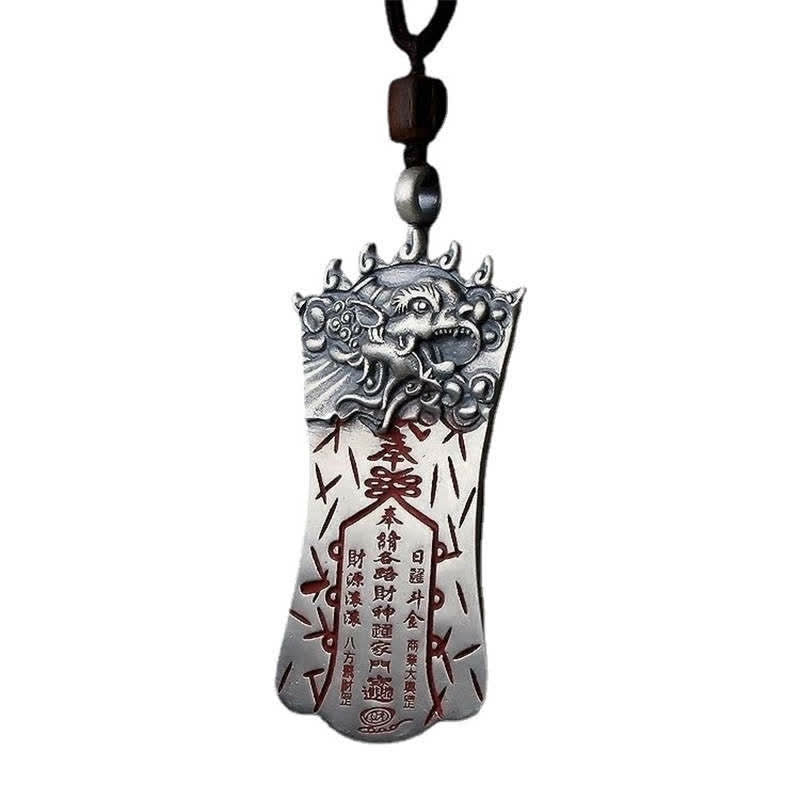 Fortune Jewel FengShui Bagua PiXiu Cinnabar Balance Necklace Pendant