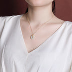 Fortune Jewel 925 Sterling Silver Natural Hetian Jade Ginkgo Leaf Peace Buckle Luck Necklace Pendant