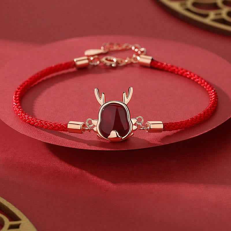 ❗❗❗A Flash Sale- Fortune Jewel 925 Sterling Silver Year of the Dragon Natural Red Agate Dragon Attract Fortune Fu Character Strength Bracelet Necklace Pendant Earrings