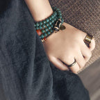 Fortune Jewel 108 Mala Beads Bodhi Seed Dzi Bead Wisdom Bracelet