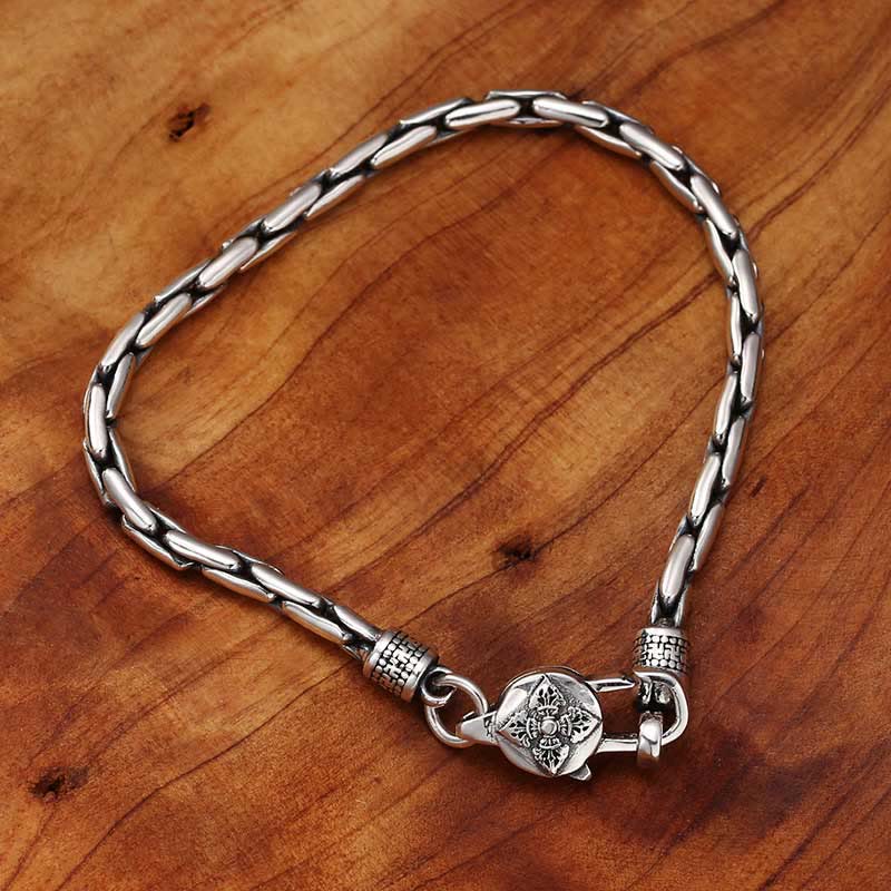Fortune Jewel Tibetan Double Dorje Om Mani Padme Hum Buddha Swastika Vajra Strength Bracelet