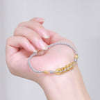 Buddha Stones Copper Coin Fortune Tree Pearl Luck Blue Rope Braided Bracelet