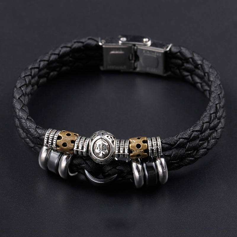 Fortune Jewel 12 Constellations of the Zodiac Hematite Protection Bracelet
