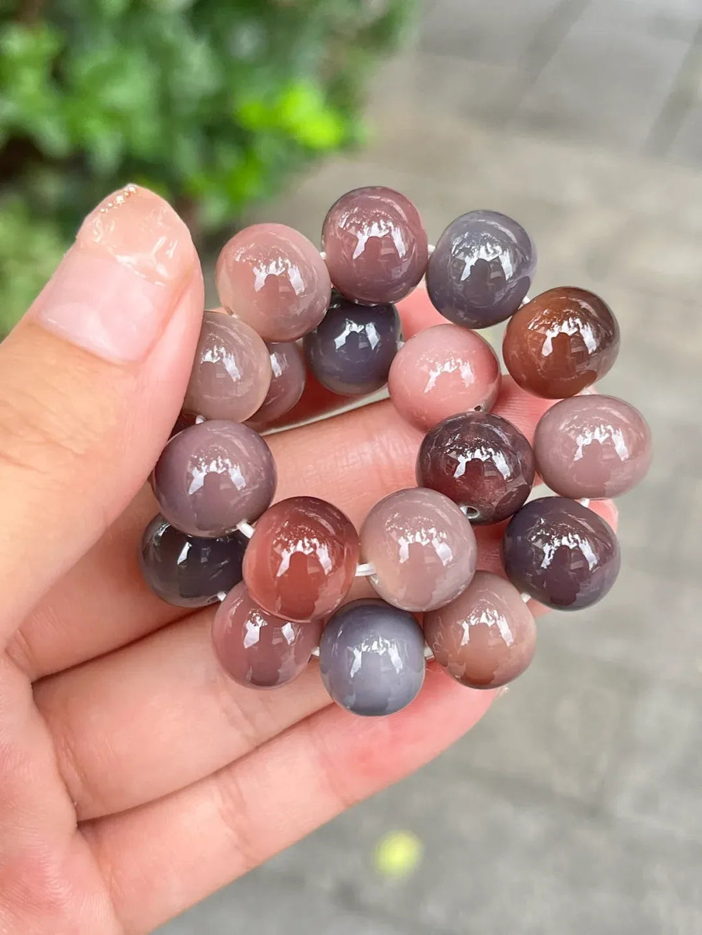 Light Purple Natural Bodhi Bead Bracelet for Fidgeting 14mm