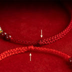 Fortune Jewel 925 Sterling Silver Koi Fish Cinnabar Bead Wealth Handcrafted Braided Bracelet Anklet
