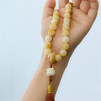 Fortune Jewel Natural Bodhi Seed Ivory Fruit Dancing Lion Charm Harmony Tassel Wrist Mala