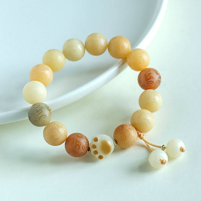 Fortune Jewel Bodhi Seed Om Mani Padme Hum Carved Harmony Bracelet
