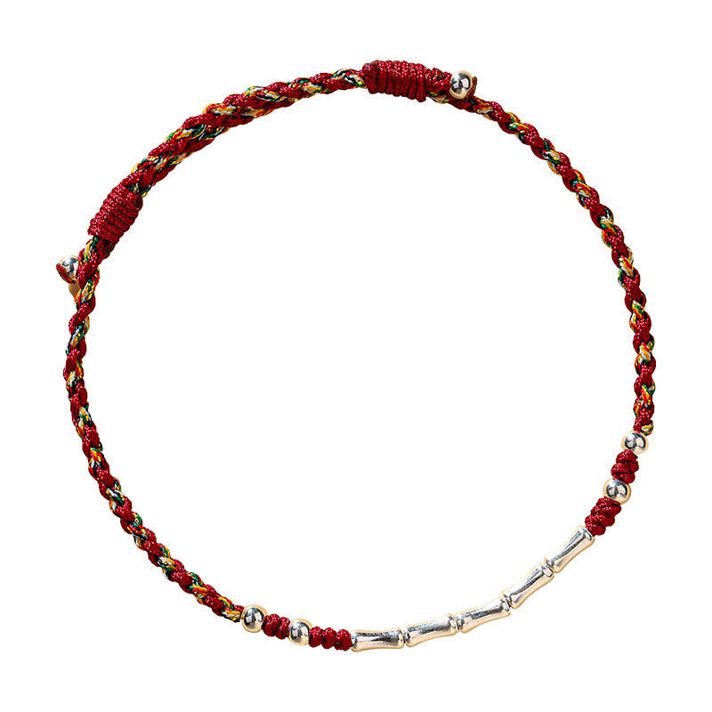 Fortune Jewel Tibet Handmade Multicolored Bamboo Protection Braided String Bracelet