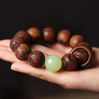 Fortune Jewel Tibetan Rosewood Engraving Tiger Protection Bracelet