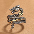 Fortune Jewel Vintage Dragon Pattern Copper Strength Ring