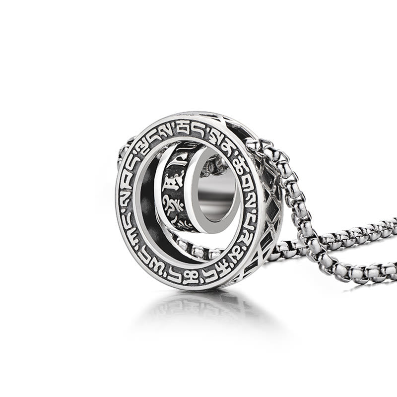 Fortune Jewel Tibetan Om Mani Padme Hum Carved Peace Purity Chain Necklace Pendant