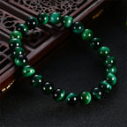 Fortune Jewel Natural Green Tiger Eye Strength Bracelet