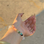 Tibetan Angled-Cut White Crystal Bracelet with Multicolor Crystals – Top-Grade Clear Quartz, Stress-Relieving & Meditation-Friendly