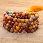 Fortune Jewel 108 Mala Beads Mookaite Emotional Growth Bracelet Tassel Necklace Pendant