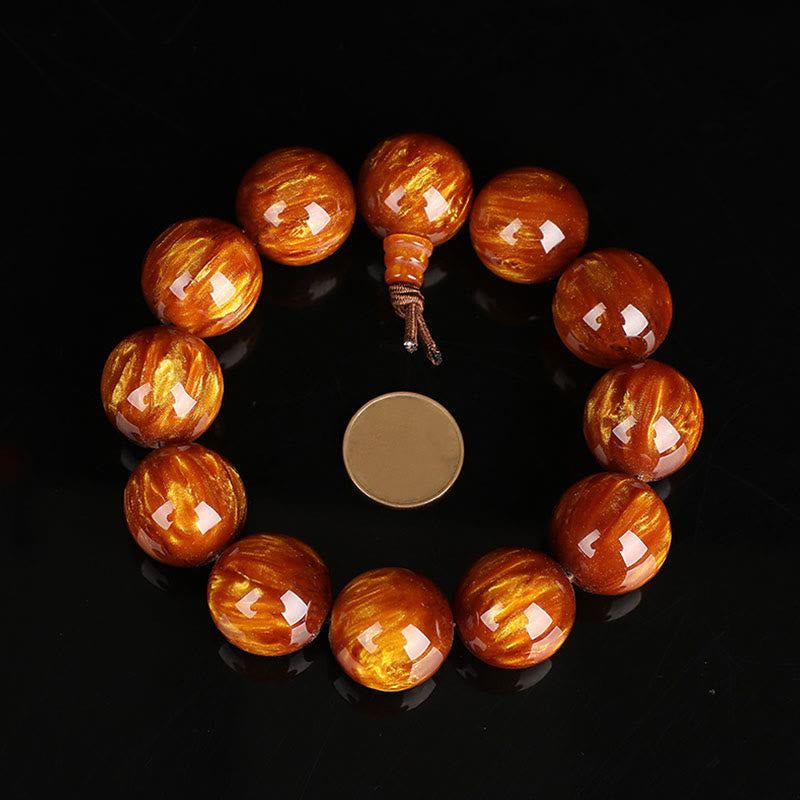 Fortune Jewel Golden Sea Willow Success Positive Bracelet Mala