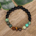 Fortune Jewel 108 Mala Beads Natural Stone Tiger Eye Turquoise Protection Strength Bracelet Necklace