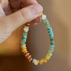 Fortune Jewel Natural Red Agate Jade Rainbow Confidence Bracelet