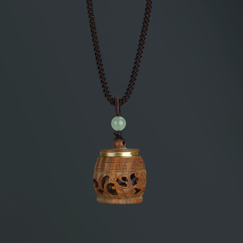 Fortune Jewel Tibet Green Sandalwood Rosewood Om Mani Padme Hum Lotus Positive Soothing Necklace Pendant Fortune Jewel