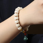 Fortune Jewel Natural Bodhi Seed Red Agate Bodhi Calm Harmony Engraved Pumpkin Bead Lotus Bracelet