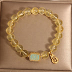 Fortune Jewel Natural Citrine Five Scriptures Generosity Bracelet