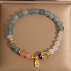 Fortune Jewel Jade Yanyuan Agate White Jade Koi Fish Scripture Charm Luck Bracelet