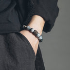 Fortune Jewel Eagle's Eye Stone Ebony Wood Copper Confidence Couple Bracelet