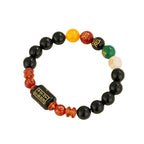 Fortune Jewel Five Elements Black Onyx Red Agate Wisdom Wealth Bracelet