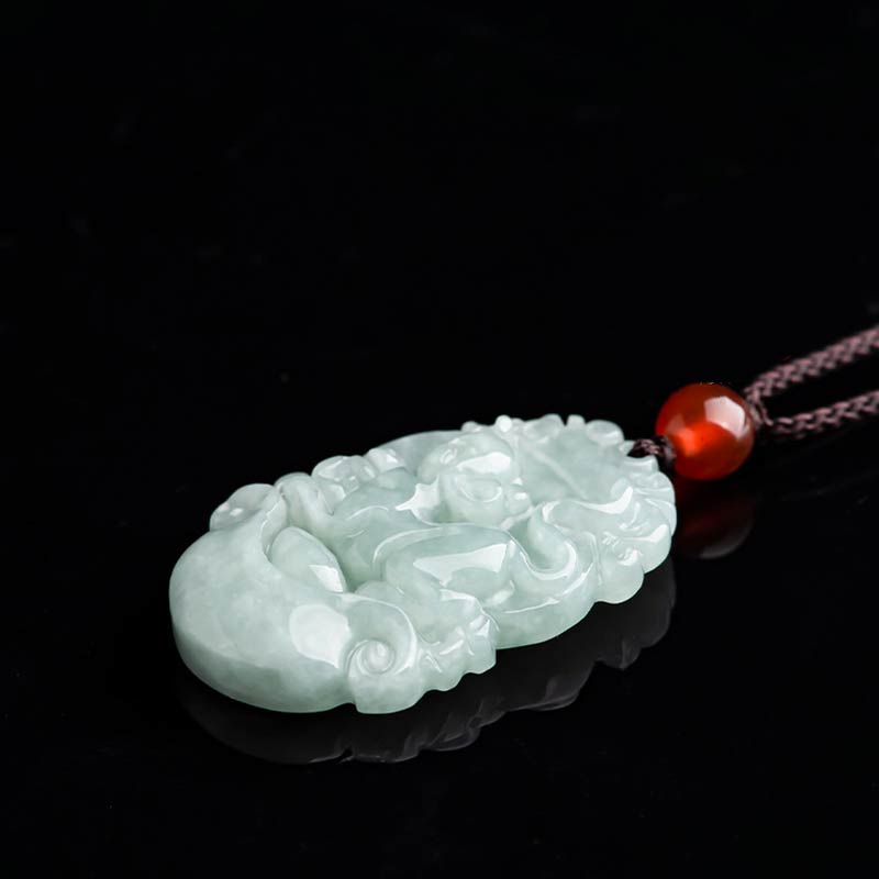 Fortune Jewel Natural Jade 12 Chinese Zodiac Sucess Pendant Necklace Fortune Jewel