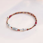 Fortune Jewel 925 Sterling Silver Luck Koi Fish Braided Colorful String Bracelet Anklet