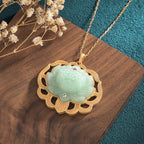 Fortune Jewel Natural Jade Lotus Harmony Necklace Pendant Fortune Jewel