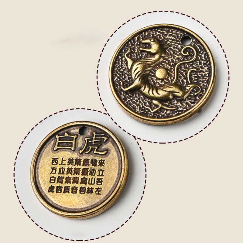 Fortune Jewel Four Symbols Azure Dragon White Tiger Vermilion Bird Black Tortoise Key Chain Fortune Jewel