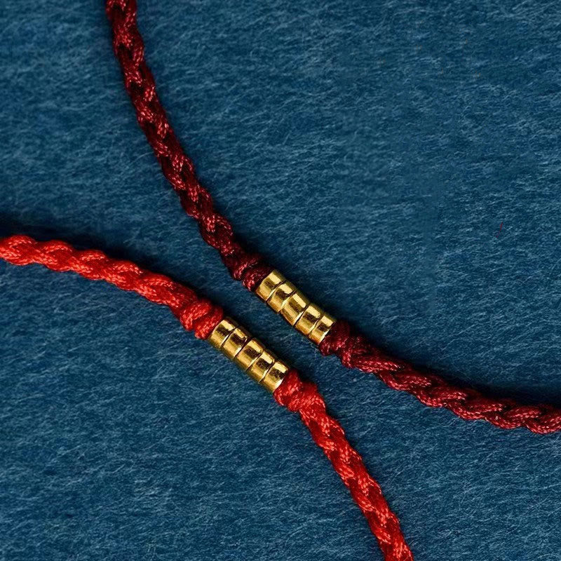 Fortune Jewel "Blessings for Clear Connections" 925 Sterling Silver Lucky Golden Bead String Bracelet Anklet Includes Gift Message Card - Fortune Jewel