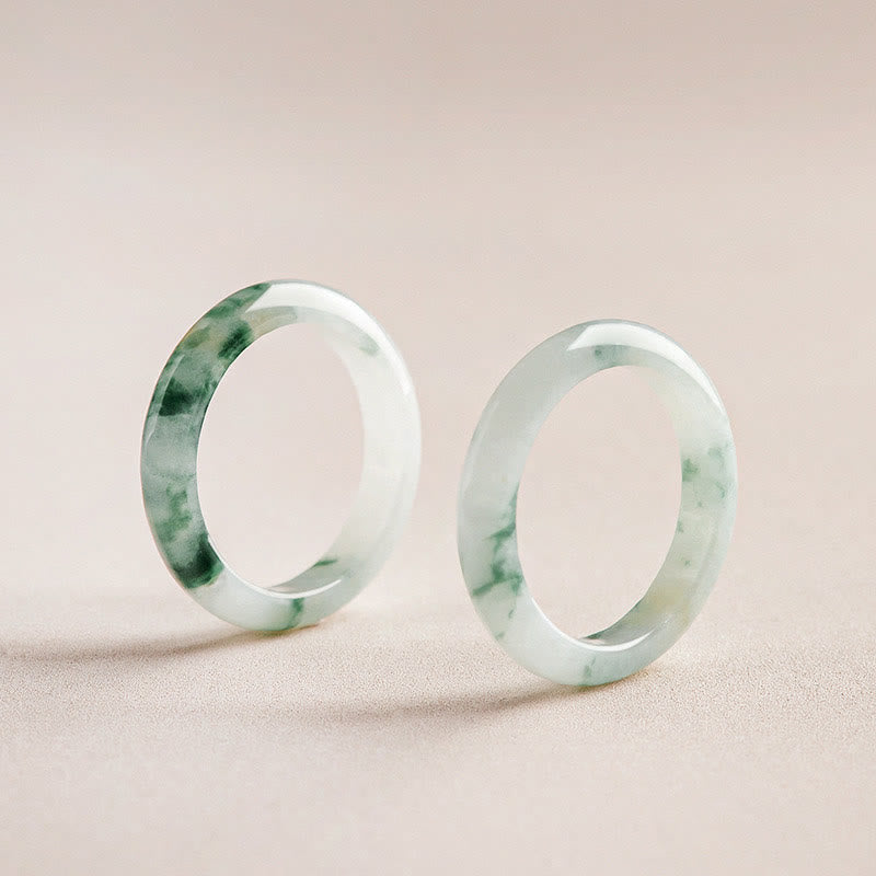 Fortune Jewel Natural Green Jade Luck Abundance Ring