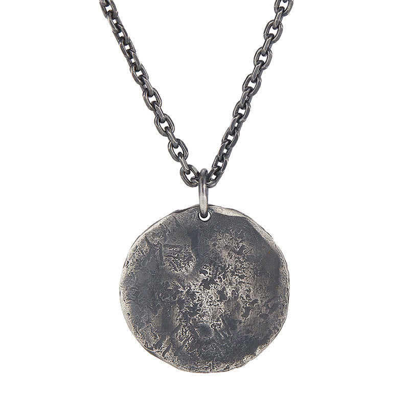 Fortune Jewel 990 Sterling Silver Yin Yang Hammer Texture Harmony Necklace Pendant Fortune Jewel