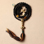 Fortune Jewel Tibetan 108 Mala Beads Black Onyx Tiger Eye Beads Nine Palaces Bagua Protection Bracelet