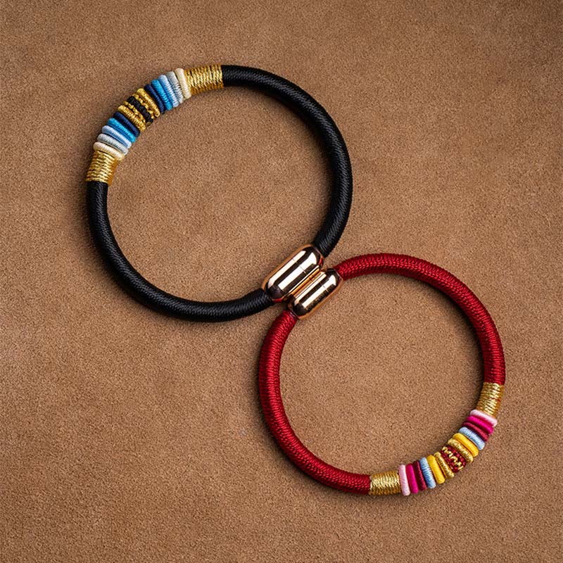 Fortune Jewel Tibetan Handmade King Kong Knot Protection Magnetic Buckle Braided Bracelet