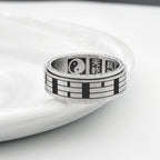 Fortune Jewel Bagua Yin Yang Titanium Steel Balance Rotatable Ring Fortune Jewel