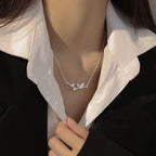 Fortune Jewel Bamboo Leaf Design Copper Zircon Wealth Necklace Pendant