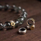 Natural Green Ghost Bracelet 925 Silver Bead Crystal Bracelet