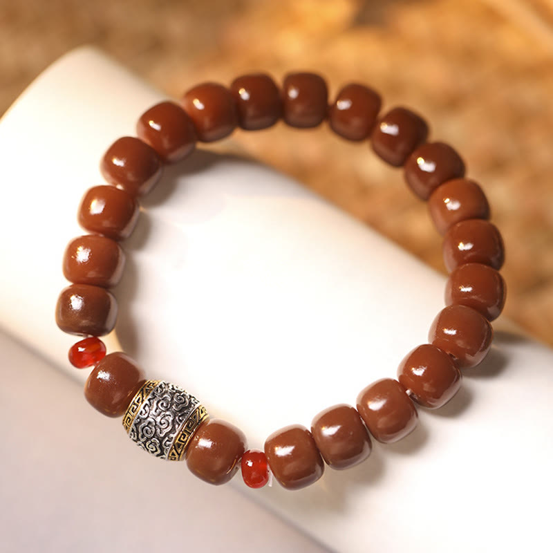 Fortune Jewel Bodhi Seed Auspicious Cloud Fu Character Bead Peace Bracelet