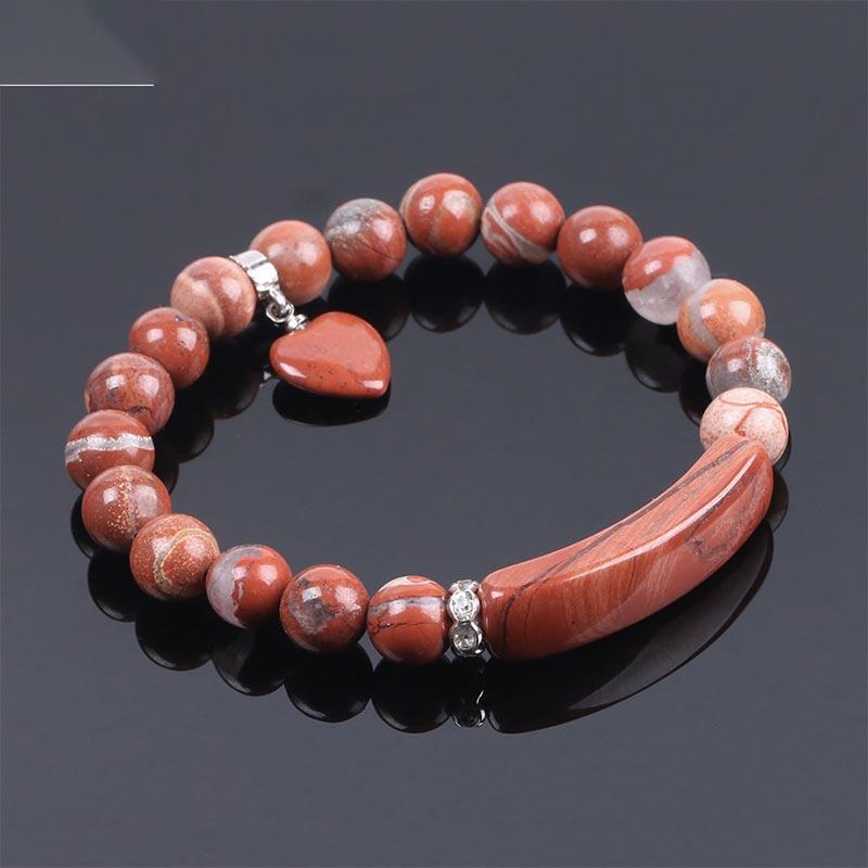 Fortune Jewel Natural Quartz Love Heart Healing Beads Bracelet