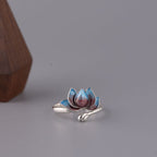 Fortune Jewel 925 Sterling Silver Lotus Flower New Beginning Adjustable Ring Fortune Jewel
