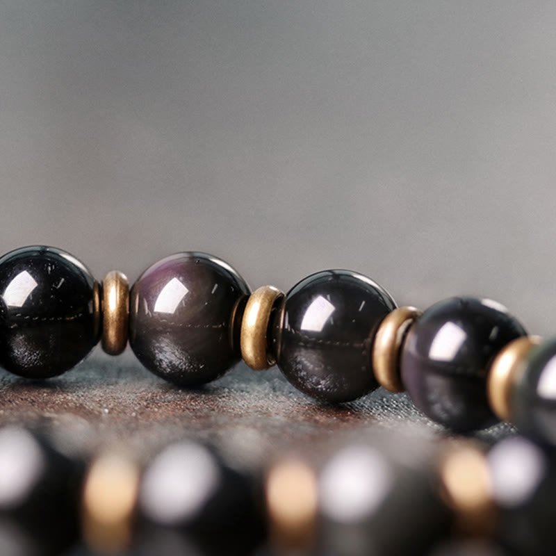 Fortune Jewel Rainbow Obsidian Copper Love Healing Bracelet